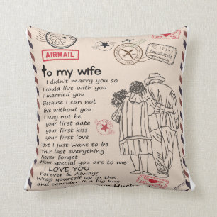 Coussin Lettre à ma femme de ton mari