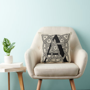 Coussin Lettre A Monogramme Impression de nœud celtique vi