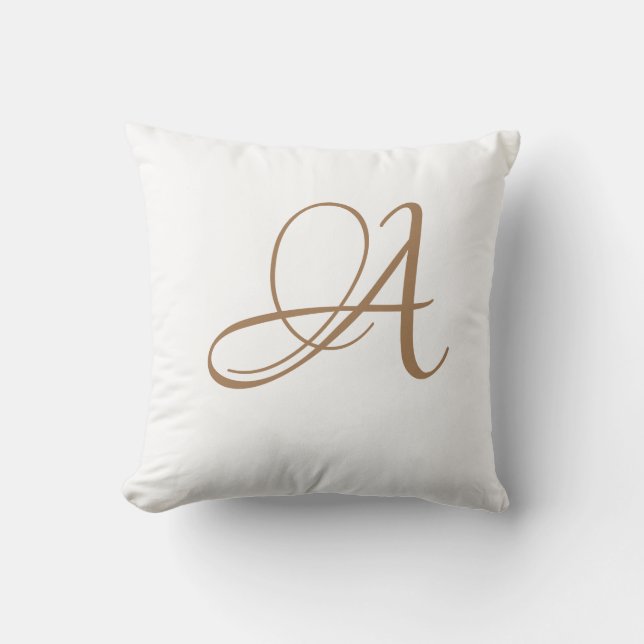 Coussin Lettre A Monogramme Initial Personnalisé (Recto)