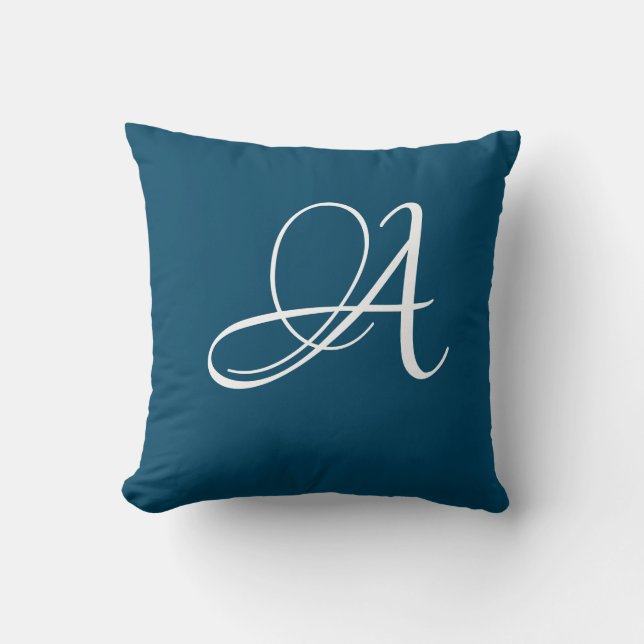 Coussin Lettre A Monogramme Initial Personnalisé (Recto)