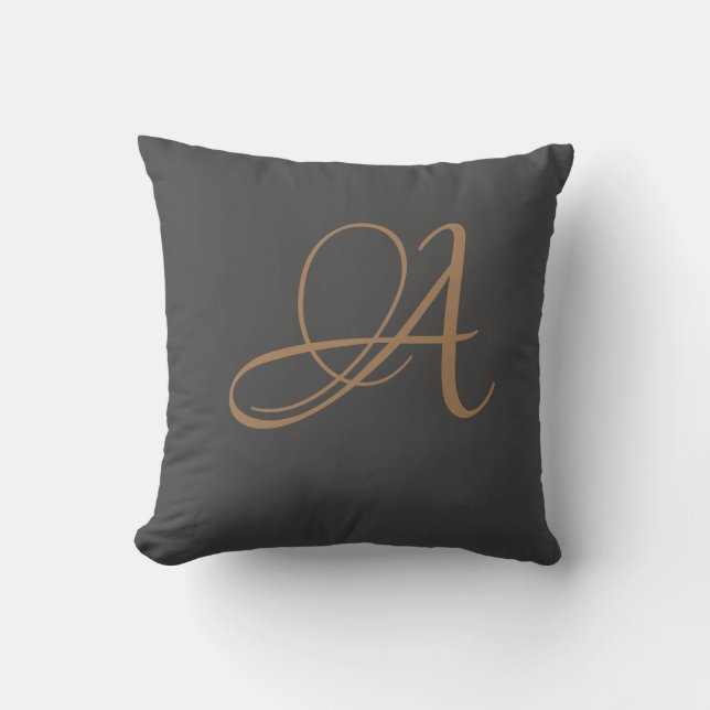 Coussin Lettre A Monogramme Initiale Personnalisée (Recto)