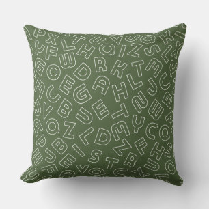 Coussin LETTRE ALLOCULE VERT Olive OEIL OREILLE