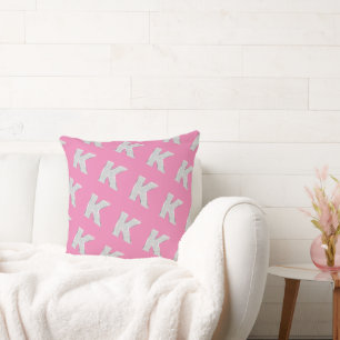 COUSSIN LETTRE ARRIÈRE ROSE K