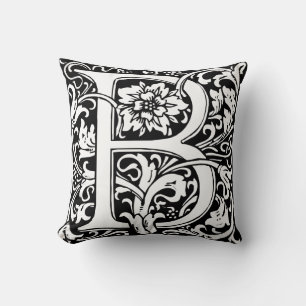 Coussin Lettre B Monogramme Art Nouveau Médiéval