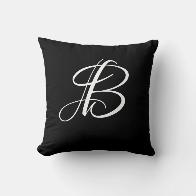 Coussin Lettre B Monogramme Initiale Personnalisée (Recto)
