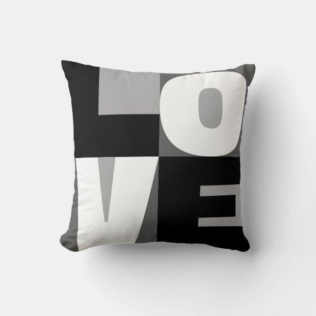Coussin LETTRE BLANCHE ET Noire Aimée Découpe Art (Recto)
