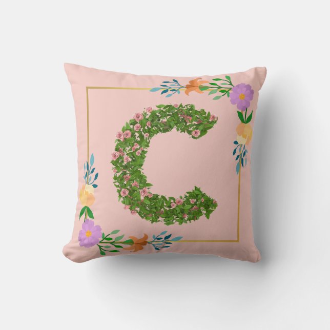 Coussin Lettre C de l'alphabet floral (Recto)