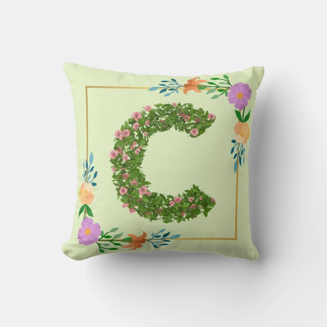 Coussin Lettre C de l'alphabet floral (Recto)