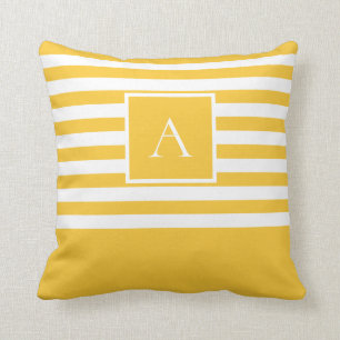 Coussin LETTRE Carré Jaune Chic BLANC BLANC ÉCHO
