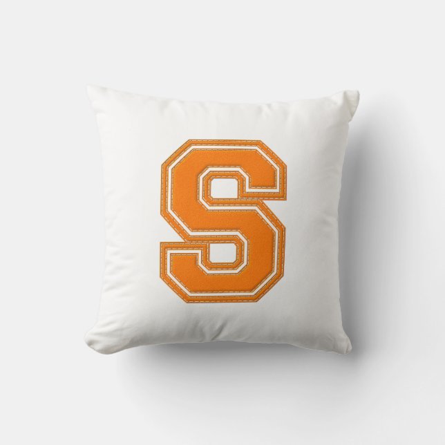 Coussin LETTRE CÉLÈBRE Oreiller, Orange & Blanc S (Recto)