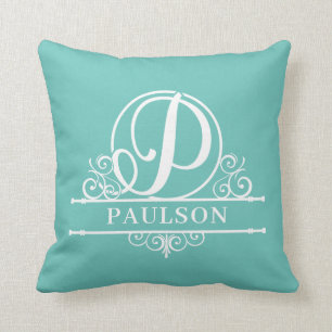 Coussin Lettre couleur modifiable P Monogramme fractionné