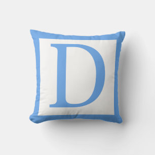 Coussin Lettre D Bordure Bleue Bébé