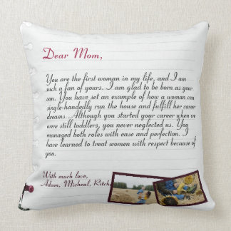 Coussin Lettre d'amour personnalisée chic manuscrite et ph