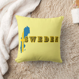 Coussin LETTRE D'ART suédois moderne Carte Drapeau Souveni