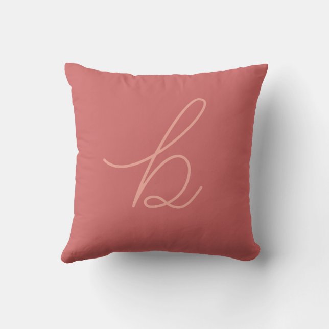 Coussin Lettre de script minuscule saumon (Verso)