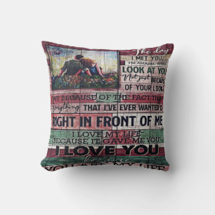 Coussin Lettre du mari à ma femme   Don de devis d'amour