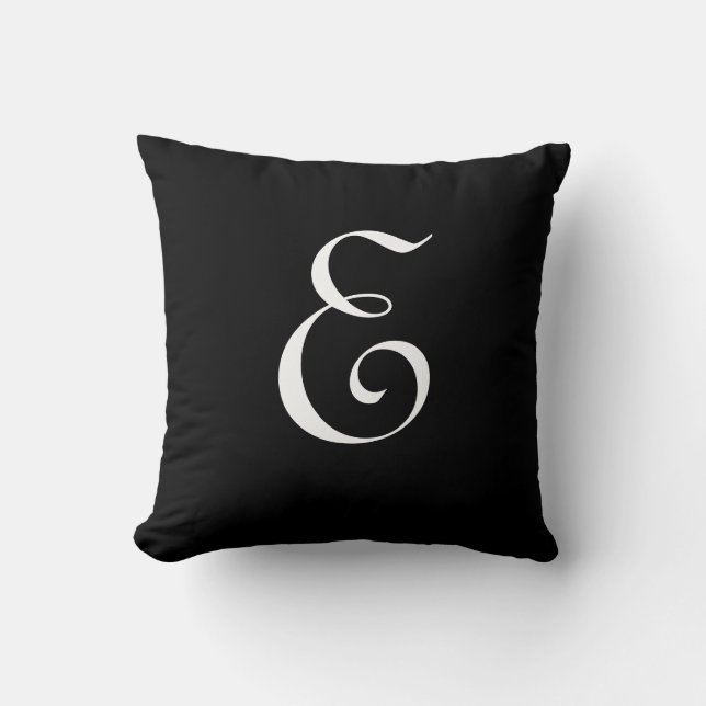 Coussin Lettre E Monogramme Initiale Personnalisée (Recto)