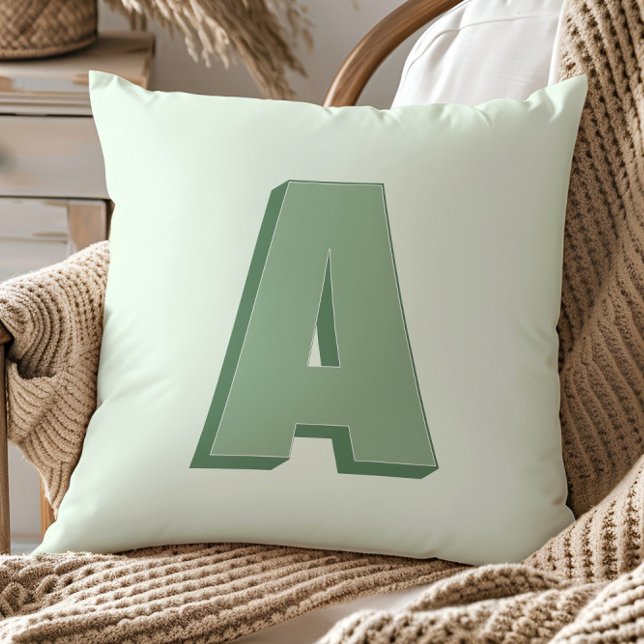 Coussin Lettre Élégante A Monogramme Initiale Personnalisé (Créateur téléchargé)