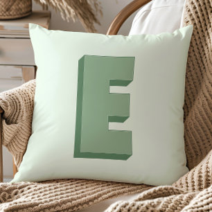 Coussin Lettre Élégante E Monogramme Initiale Personnalisé