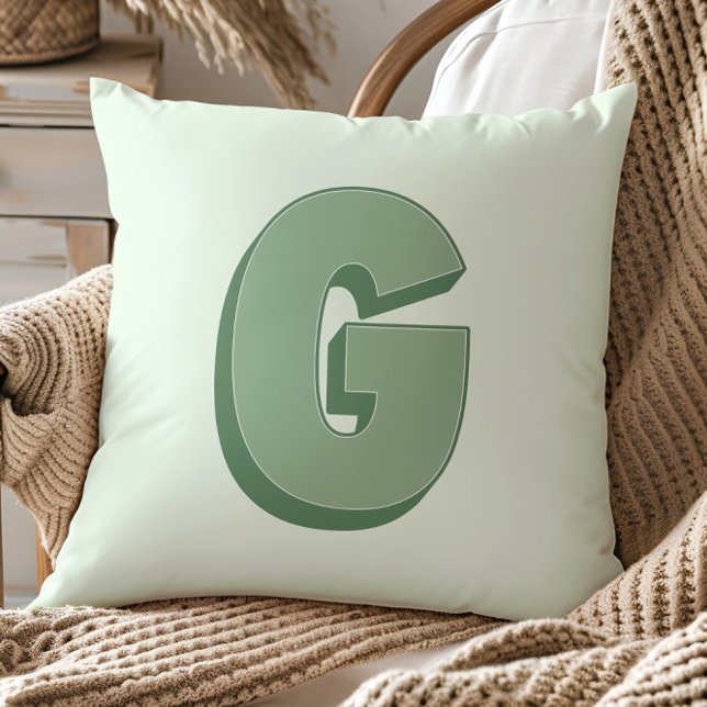 Coussin Lettre Élégante G Monogramme Initiale Personnalisé (Créateur téléchargé)