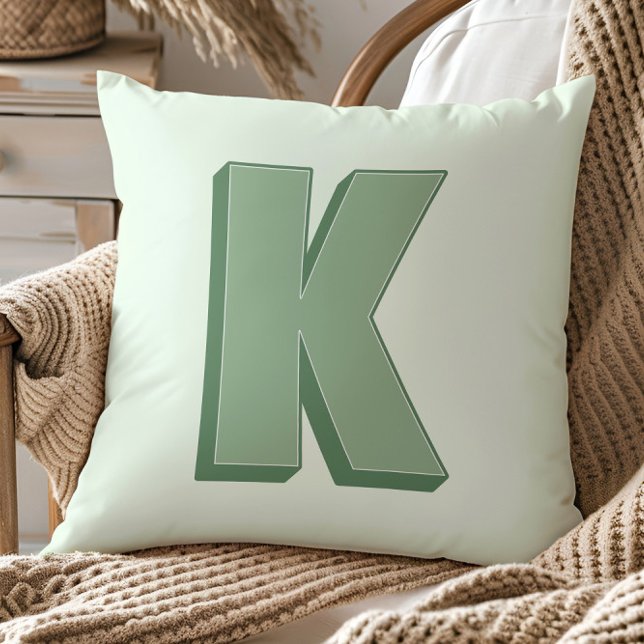 Coussin Lettre Élégante K Monogramme Initiale Personnalisé (Créateur téléchargé)