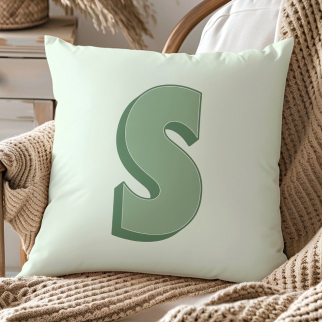 Coussin Lettre Élégante S Monogramme Initiale Personnalisé (Créateur téléchargé)