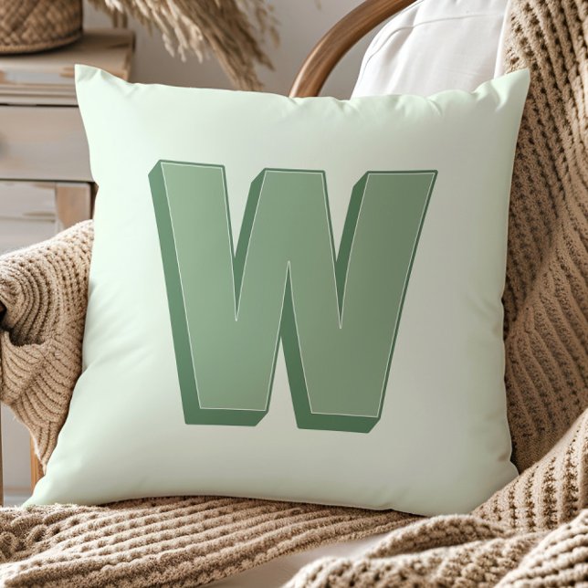 Coussin Lettre Élégante W Monogramme Initiale Personnalisé (Créateur téléchargé)