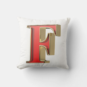 Coussin Lettre en verre rouge F