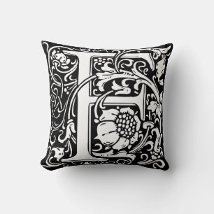 Coussin Lettre F Médiévale Monogramme Art Nouveau