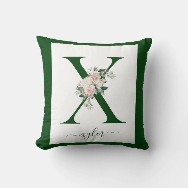 Coussin Lettre florale monogrammée X (Recto)