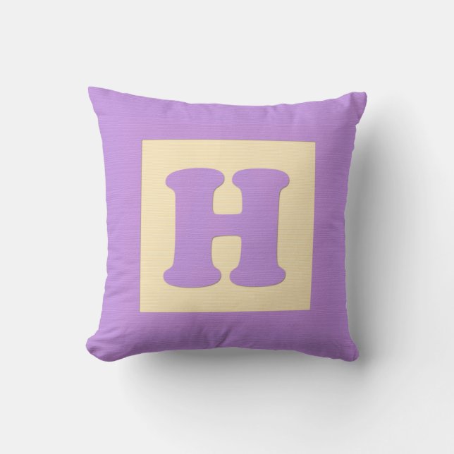 Coussin Lettre H de carreau de bloc constitutif de bébé (Recto)