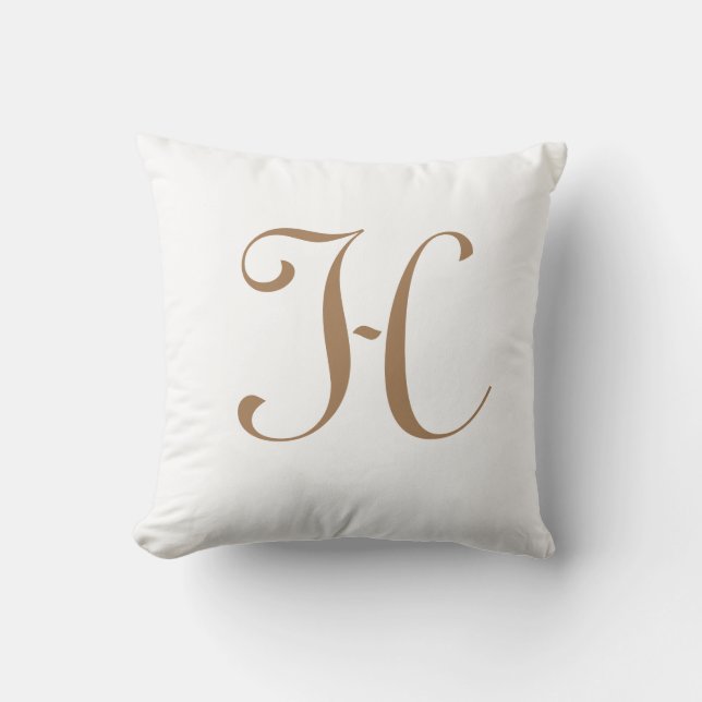 Coussin Lettre H Monogramme Initiale Personnalisée (Recto)