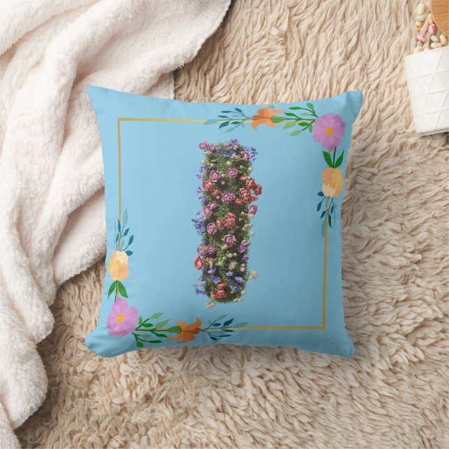 Coussin Lettre I de l'alphabet floral (Couverture)