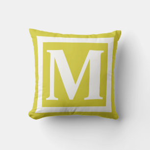 Coussin LETTRE INITIALE DE LA FAMILLE JAUNE personnalisée