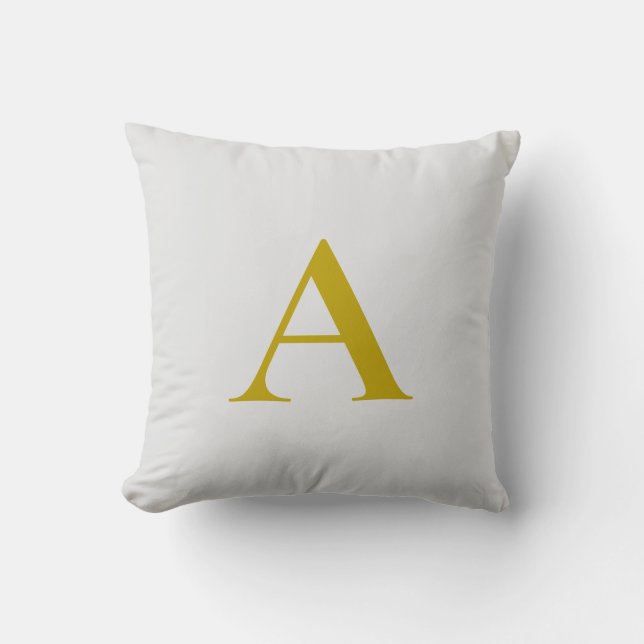 Coussin Lettre initiale de monogramme personnalisé couleur (Recto)