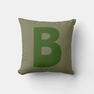 Coussin LETTRE INITIALE Élégante MONOGRAPHIQUE VERT