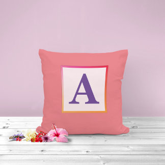 Coussin Lettre initiale en carré dégradé/ Monogramme
