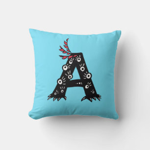 Coussin Lettre initiale enfants mignons drôles d'un