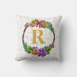 Coussin Lettre initiale Lettre initiale Monogramme Nom Mar