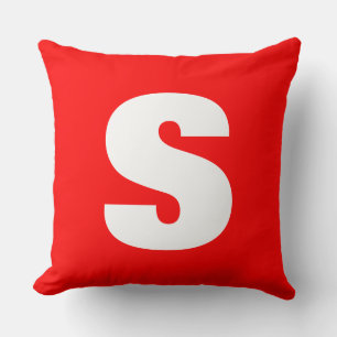 Coussin Lettre initiale Monogramme Style moderne Rouge Bla