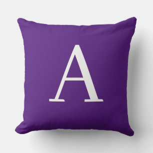 Coussin Lettre initiale Monogramme Style moderne violet et