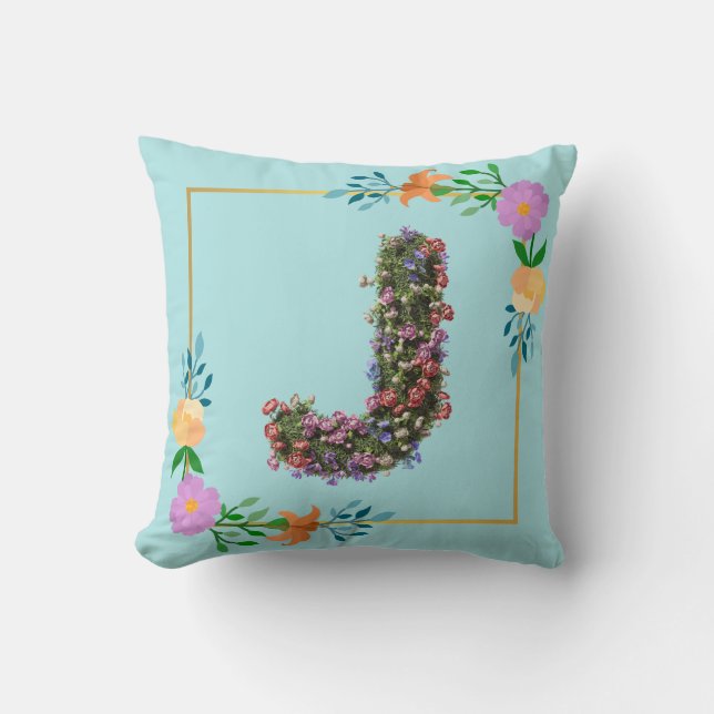 Coussin Lettre J de l'alphabet floral (Recto)