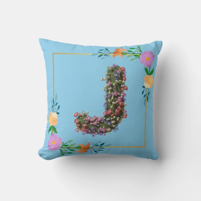 Coussin Lettre J de l'alphabet floral (Recto)