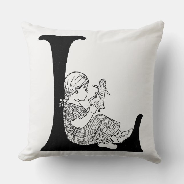 COUSSIN LETTRE JEUX SALAIRES 'L' MONO (Recto)