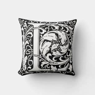 Coussin Lettre L Monogramme Art Nouveau Médiéval