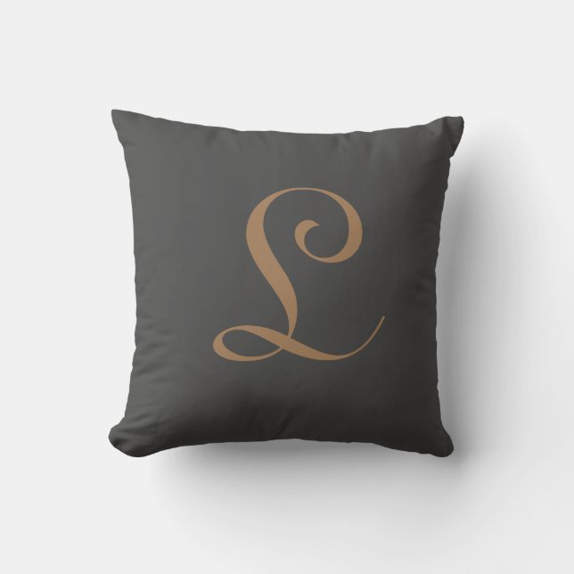 Coussin Lettre L Monogramme Initiale Personnalisée (Recto)