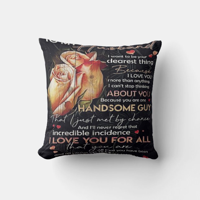 Coussin Lettre mignonne pour mari | Décoration familiale | (Recto)