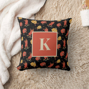 Coussin Lettre monogramme Retro Éffrayant Halloween Motif