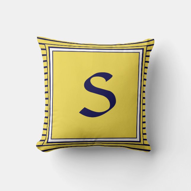 Coussin LETTRE MONOGRAPHIQUE CADRE Bleu CHAUSSURES (Recto)