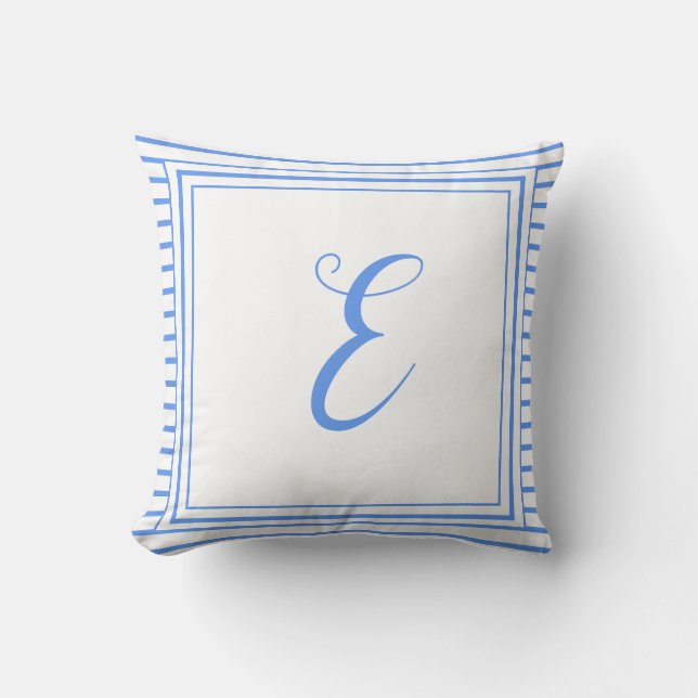 Coussin LETTRE MONOGRAPHIQUE CADRE Bleu CHAUSSURES (Recto)